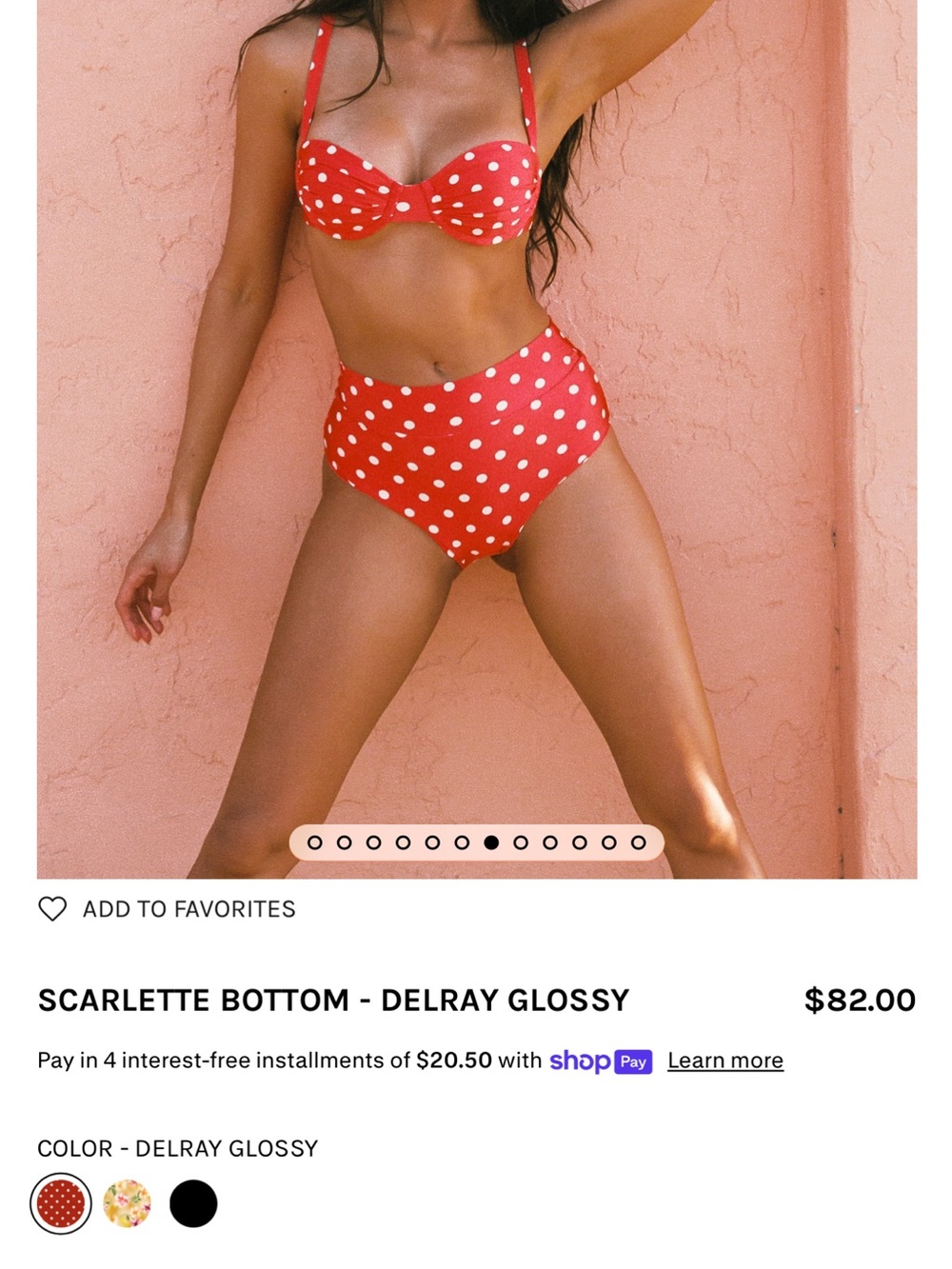 Skatie Red White Polka Dot High-Waist Bikini Scarlette Bottoms